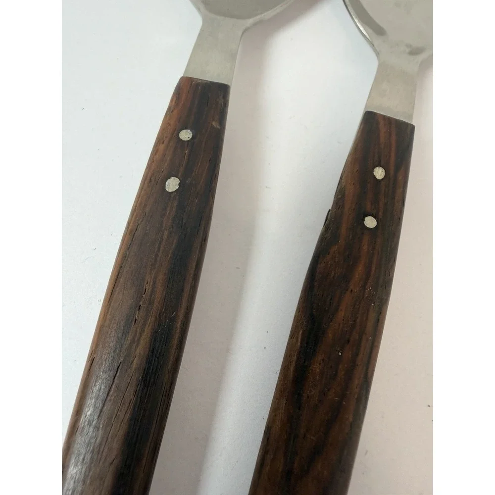 HEPE Denmark Stainless Steel / Rosewood Salad Servers Mid-Century Vintage
